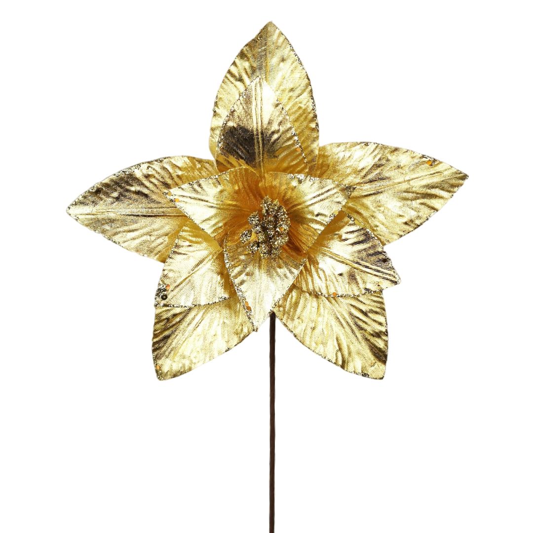 Flor Navideña Artificial 31 cm – Ref. XQ1414F0037LTG