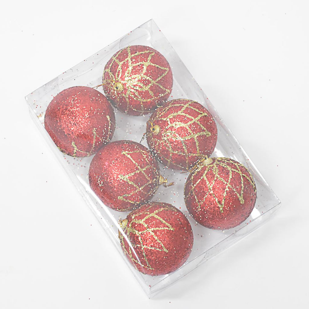 Bolas Navideñas set x6 10 cm – Ref. AZ074 (vista 3)
