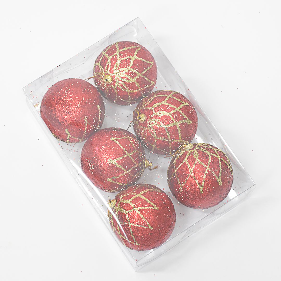 Bolas Navideñas set x6 10 cm – Ref. AZ074 (vista 3)