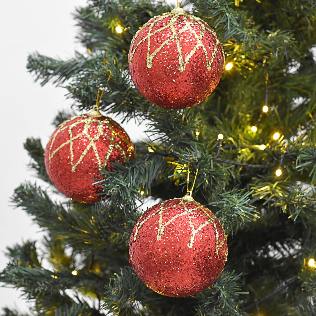 Bolas Navideñas set x6 10 cm – Ref. AZ074