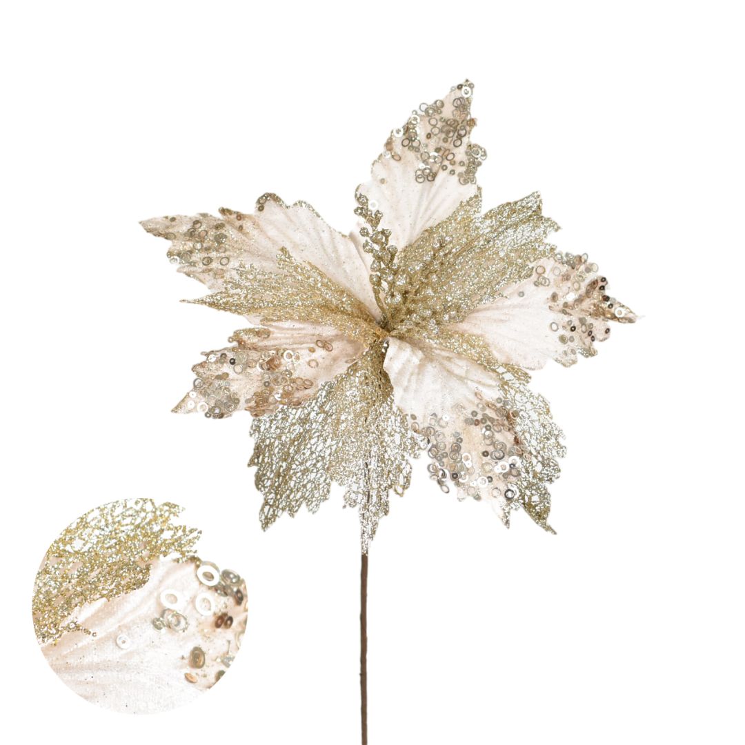 Flor Navideña Artificial 40 cm – Ref. AZ215C