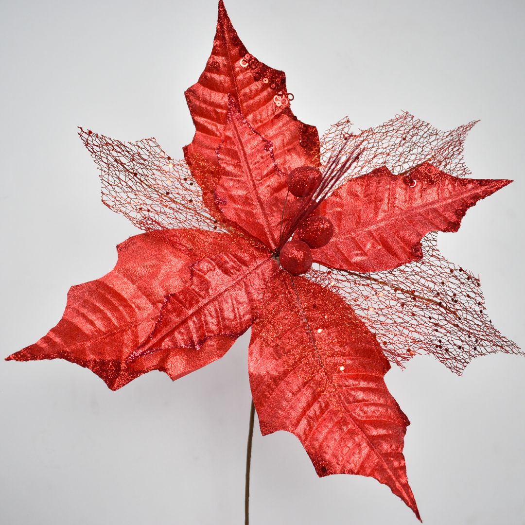 Flor Navideña Artificial 53 cm – Ref. AZ221R