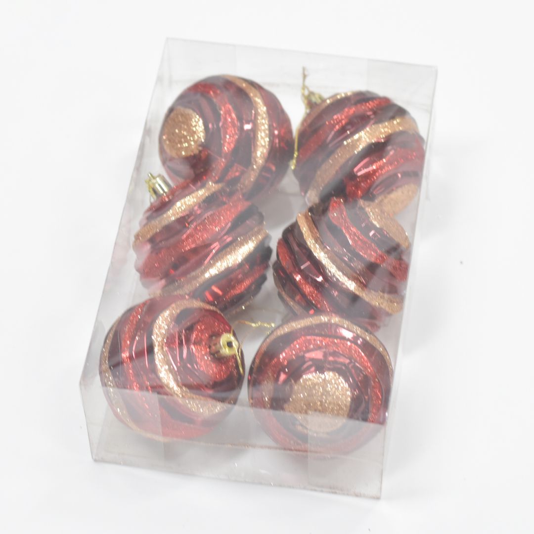 Bolas Navideñas set x6 8 cm – Ref. AZ147 (vista 3)