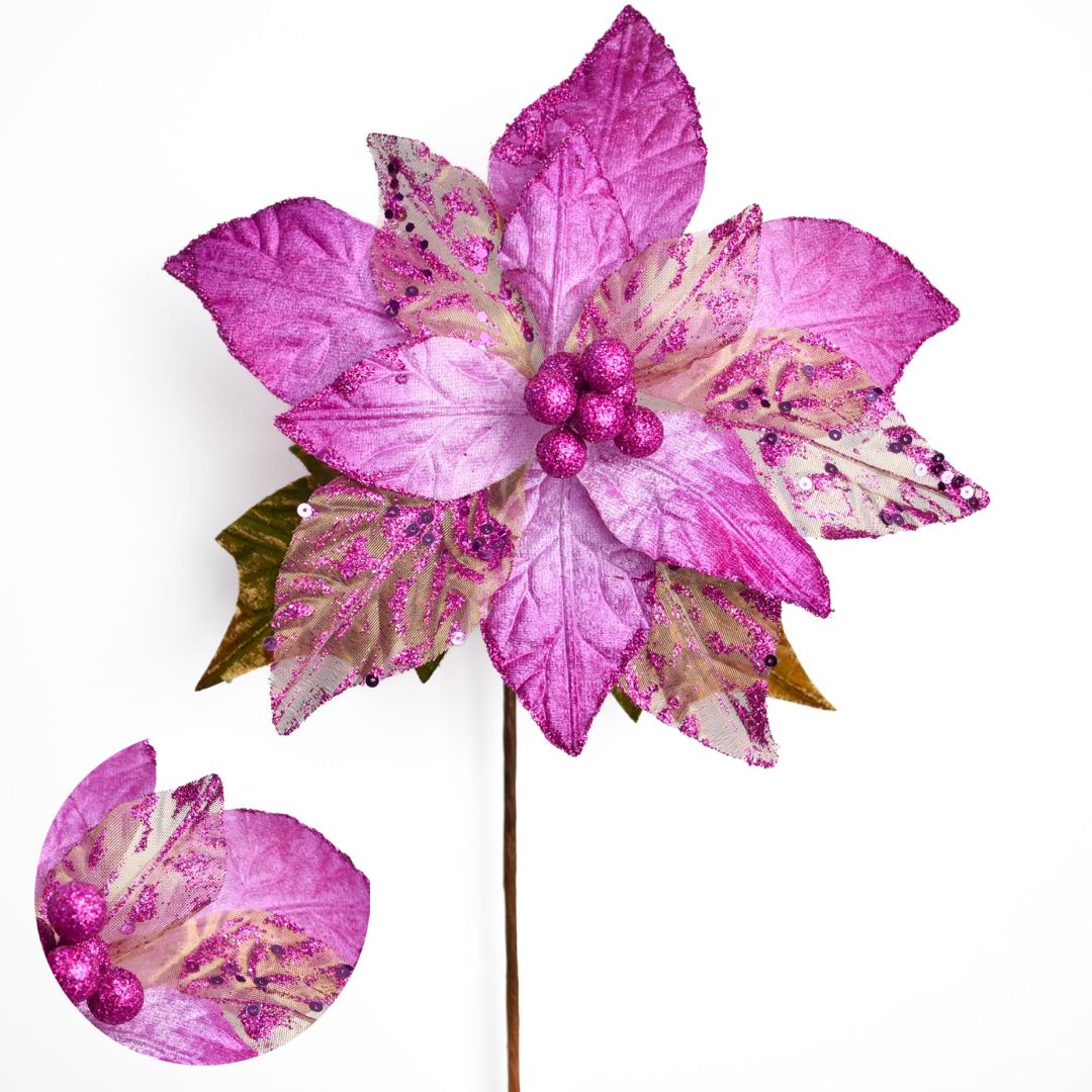 Flor Navideña Artificial 55 cm – Ref. N63850