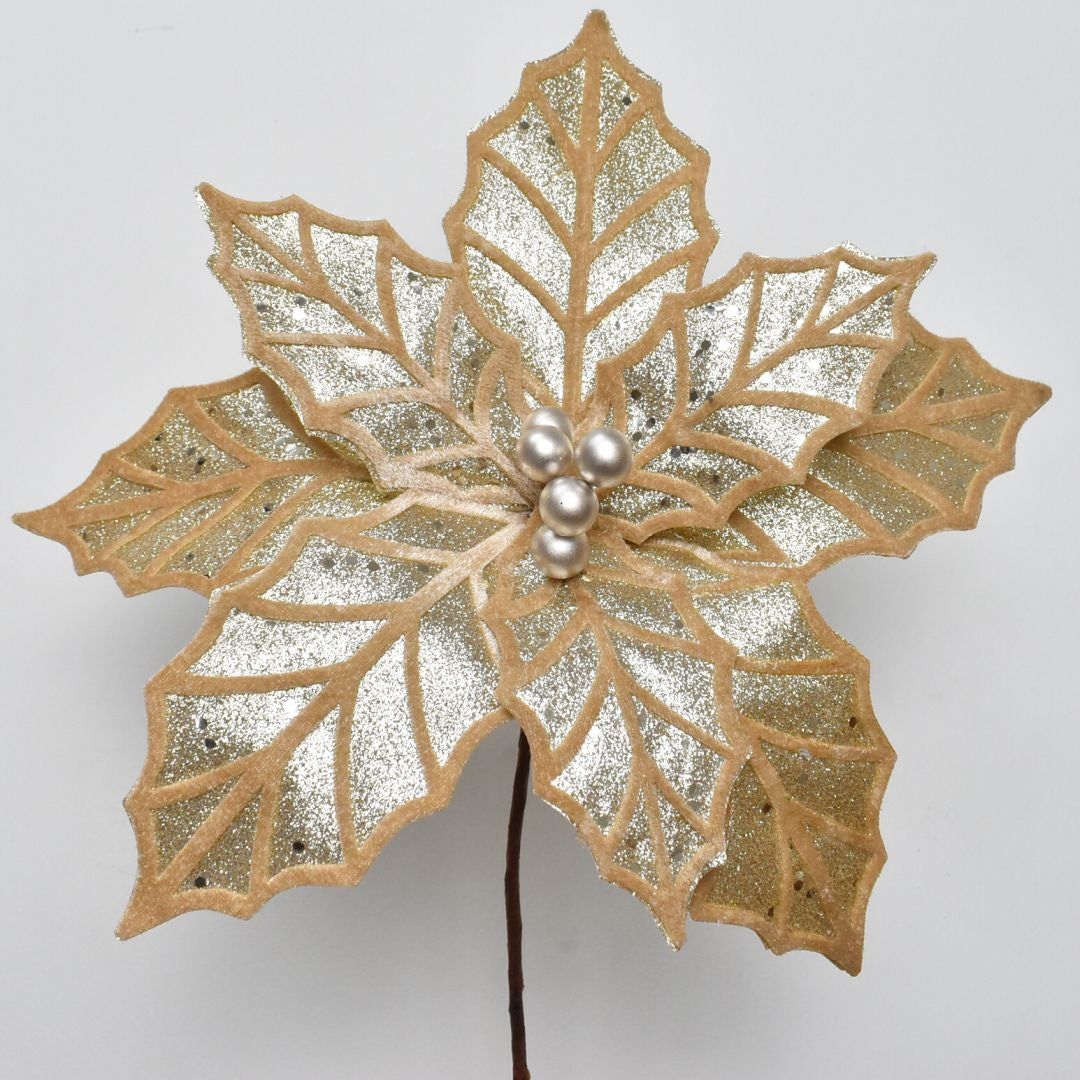 Flor Navideña Artificial 33 cm – Ref. AZ233C