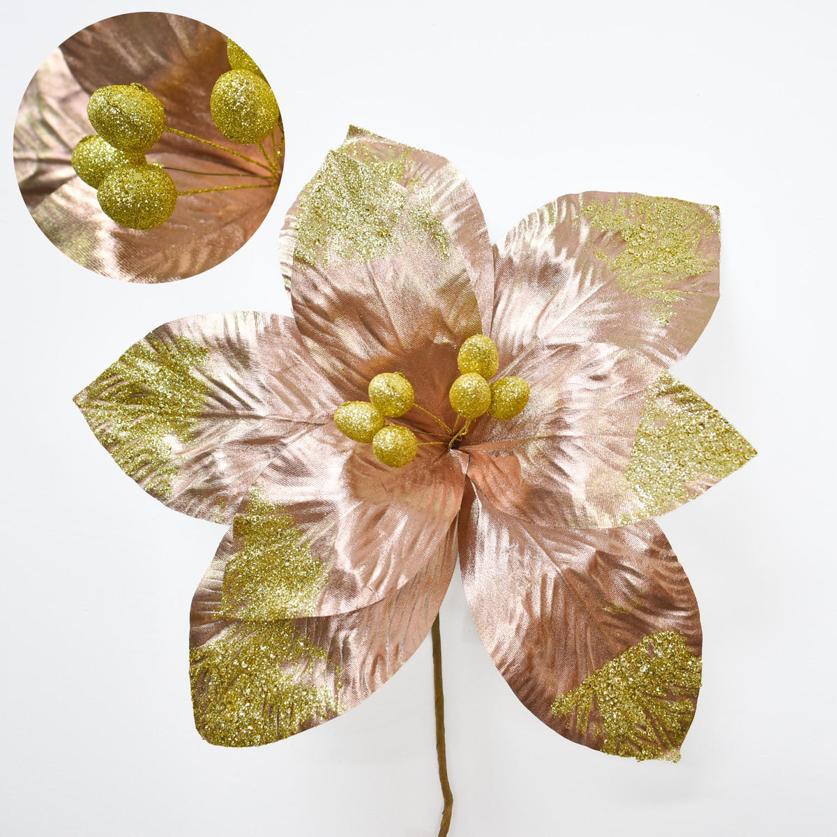 Flor Navideña Artificial 38 cm – Ref. AF454P
