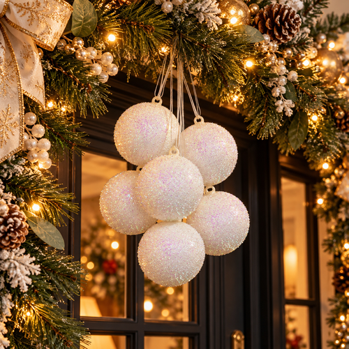 Bolas Navideñas set x6 8 cm – Ref. 26103WT