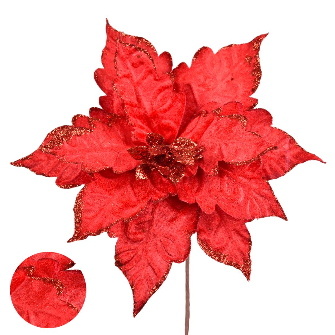 Flor Navideña Artificial 33 cm