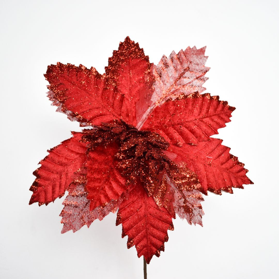 Flor Navideña Artificial 40 cm