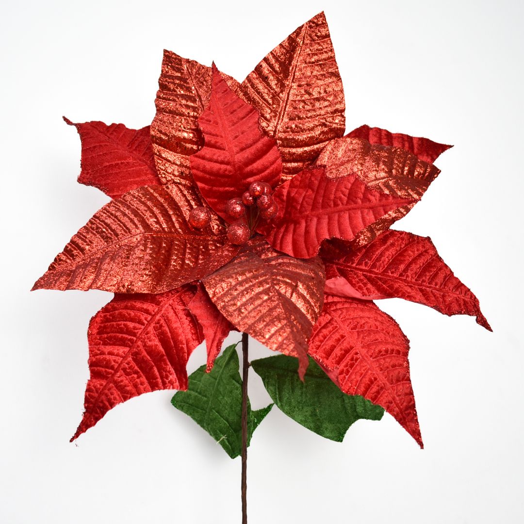 Flor Navideña Artificial 51 cm