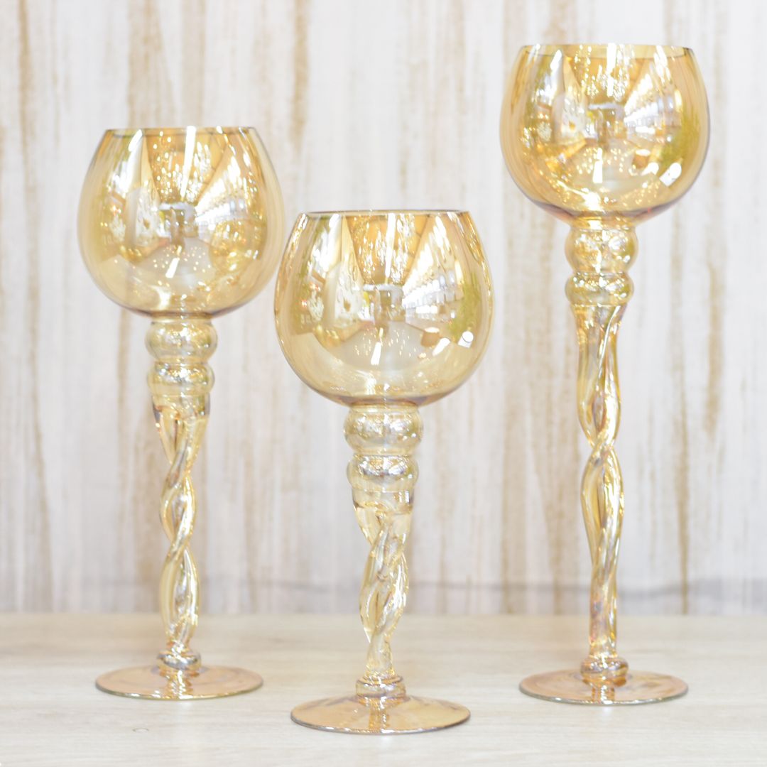 Copas de Vidrio Decorativas set x3 40/35/30x 11 cm – Ref. AZ477