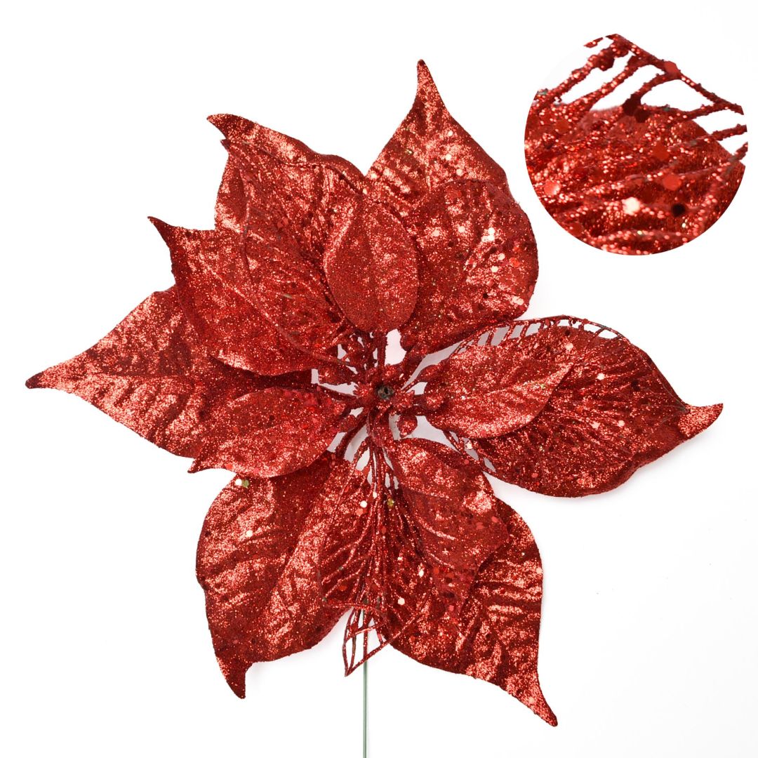 Flor Navideña Artificial 22 cm – Ref. XH1461565R