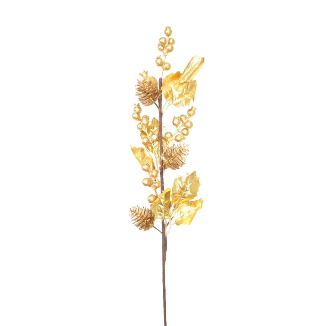Pick Navideño Artificial 67 cm Dorado