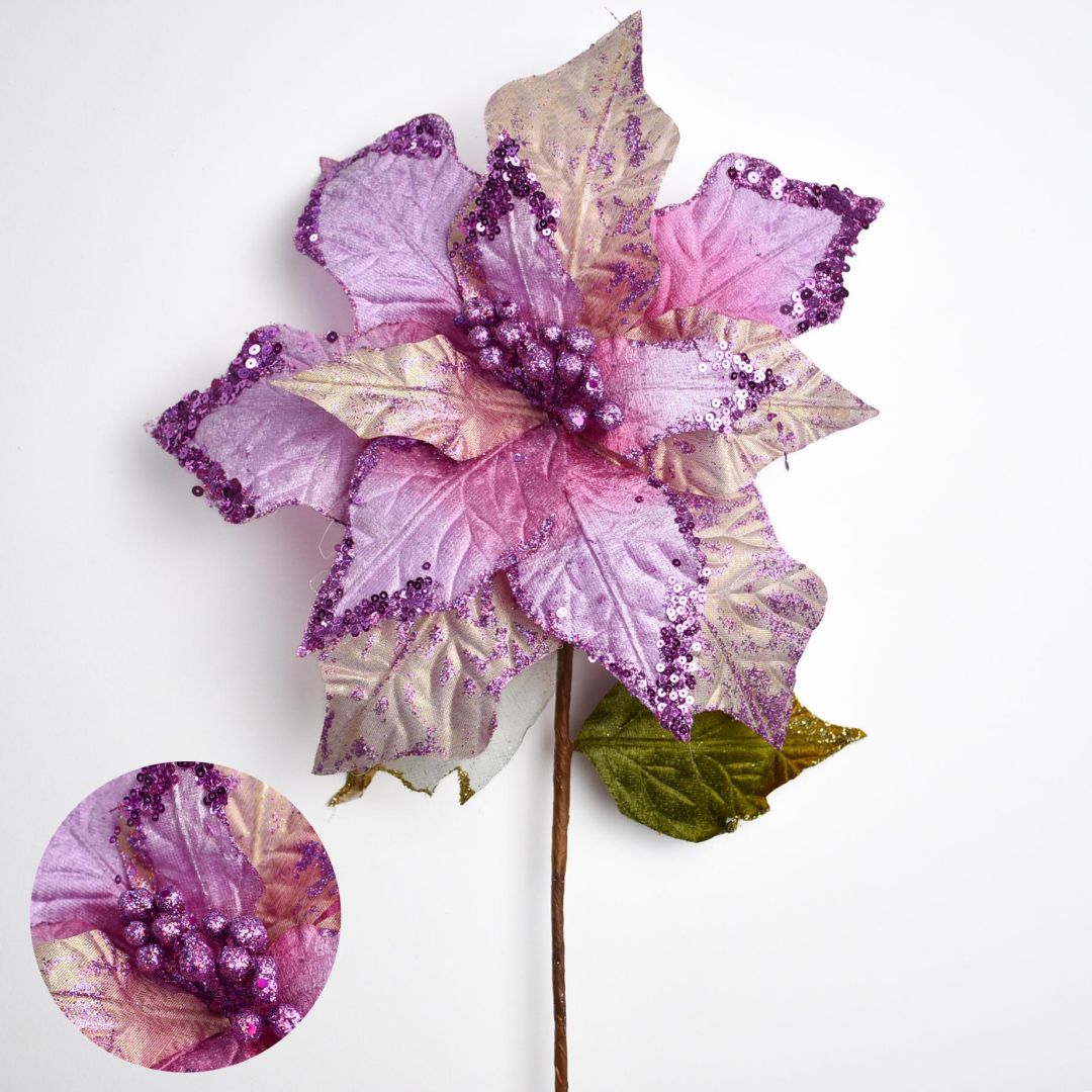 Flor Navideña Artificial 55 cm – Ref. N63607